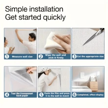 1 Rolls Self-Adhesive 3D Foam Wallpaper - Proof Peel And Stick Wall Panels, Easy To Clean & Cut, Textured White Design For Living Room, Kitchen, Bedroom, Office Decor, Wallpaper For Living Room, Kitchen Upgrade, Modern Decor, Easyinstall Wallpaper, Home Decor, Home Decorators, Kitchen Upgrade, Textured Surface, Durable Material, Interior Designers