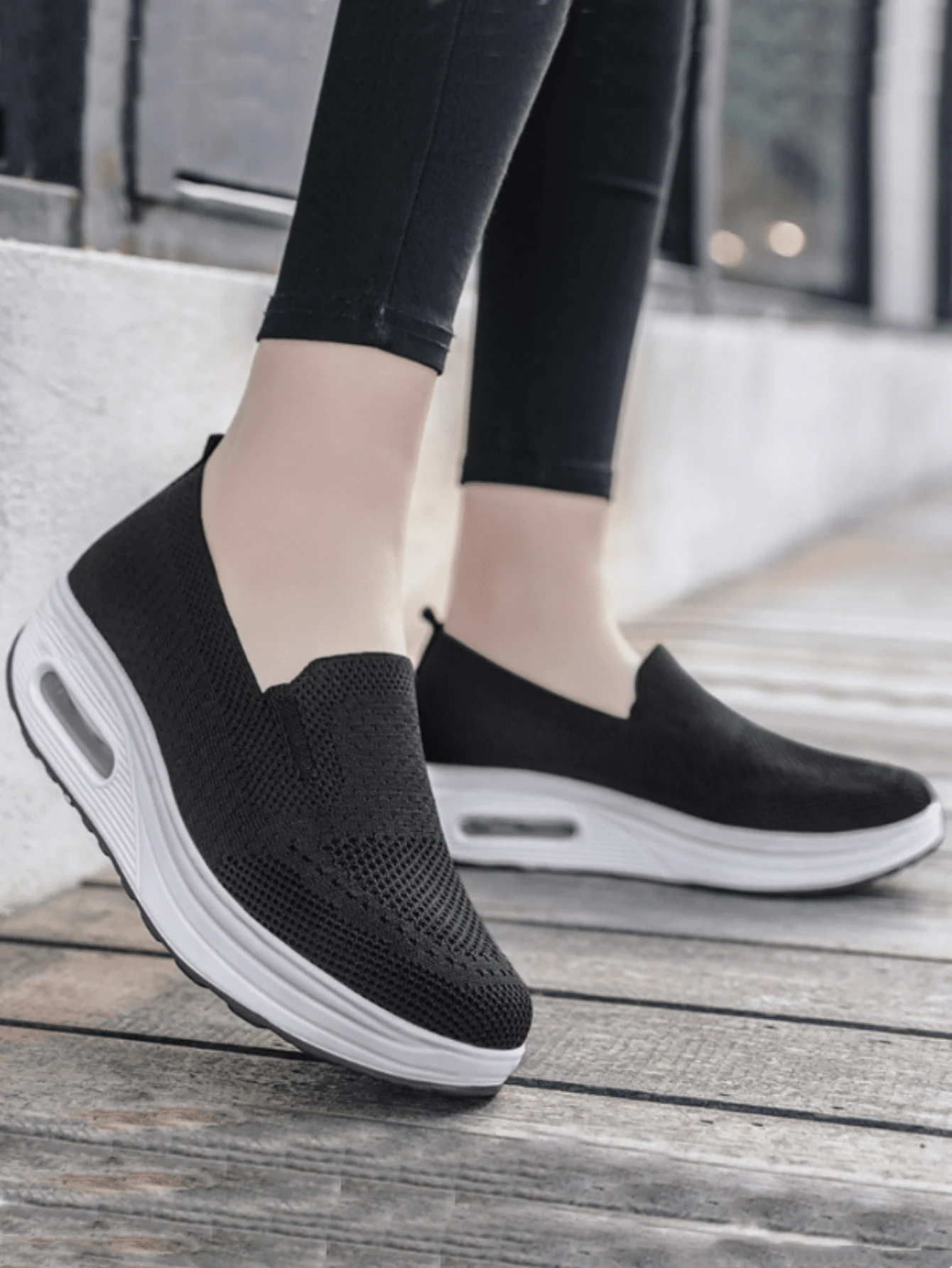 Breathable Women's Shoes, New Thick Sole Rocking Casual Shoes, Soft Bottom Anti-Slip Air Cushion Dance Shoes, Comfortable And Fashionable Running Shoes