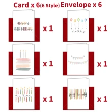 6 بطاقات تهنئة عيد ميلاد مع أظرفة، بطاقات هدايا عيد ميلاد فريدة مناسبة للعائلة والأصدقاء والزملاء، بطاقات ديكور هدايا عيد الميلاد