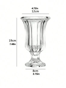 1pc Transparent Glass Flower Vase Gifts Birthday Graduation Home Decor Room Decor Glass Vase