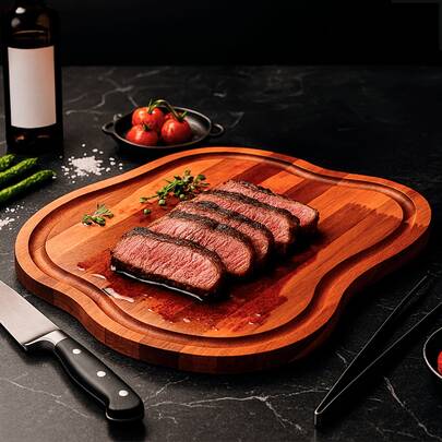 Tábua Corte de Carne Churrasco Grande Madeira Maciça Rústica