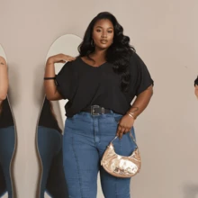 Plus Size Blouses - 黑色,酒紅色和綠色 - 查看 4