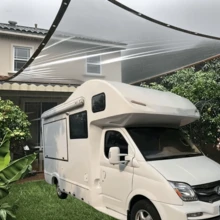 Wasserdichter Stoff, strapazierfähige, aufgewertete Kanten für Wohnmobil-Seitenmarkise, Outdoor-Camping-Reiseessentiell, Wohnmobil, Balkon, Garten, Gartenmöbel-Staubschutz, Pflanzentreibhaus - Transparentes wasserdichtes Tuch - Übersicht 9