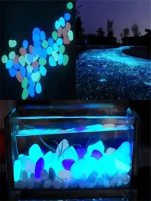 500pcs Glow In The Dark Garden Pebbles, Colorful Luminous Stones, Suitable For Garden, Lawn, Yard, Home Outdoor Path, Corridor, Aquarium Decor, Great For Fish Tank, Walkway, Flower Bed, Potted Plants, Driveway DIY, Home Decor (Random Color & Style) - Multicolor - View 10
