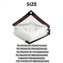 New Upgraded Waterproof Cloth, Transparent Waterproof Tarpaulin For RV, Outdoor Essential For Rainy Season, Suitable For Camping, RV, Balcony, Garden, Greenhouse, Firewood Storage In Winter
