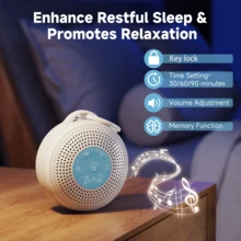 JUSLACO Máquina de ruido blanco, máquina de sonido portátil, equipada con una batería de 2000mAh, máquina de sonido de lluvia, con 21 sonidos relajantes incorporados, terapia de sonido, con funciones de temporizador y control de volumen, adecuada para dormir, cuidado de niños, viajes, un regalo adecuado tanto para hombres como para mujeres, regalo del Día de San Valentín.