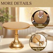 6PCS Cake Stand Set, White Metal Cake Stands For Party, Dessert Table Display Set, 3 Size Round Cake Pedestal Stand With Cupcake Risers Stands, Dessert Holders For Weddings Birthday - 金色 - 查看 5