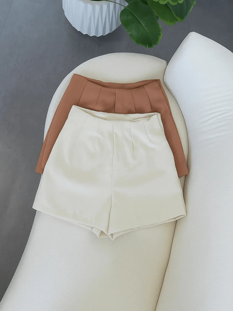 Kit 2 Short Social Alfaiataria - Nude/Bege - Visão 1