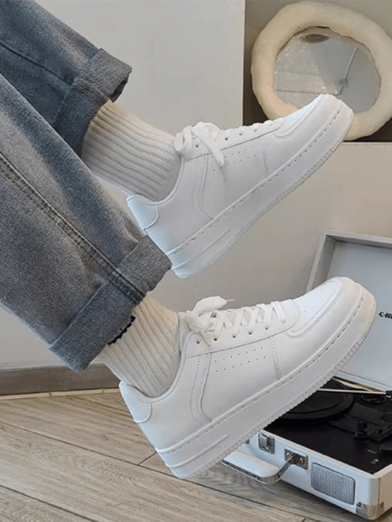 Zapatillas deportivas de color liso para hombre, tenis para hombre, tenis de hombre, tenis de mujer, ideales para practicar deportes al aire libre y para el uso diario en el tiempo libre zapatos de hombre. - Blanco - Ver 1