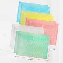 Plastic File Folder For Documents (A4), Waterproof, 5 Colors, 10Pcs, With Snap Button For School/Home/Office Organization