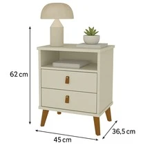 House Furniture Stores Roma Bedside Table Created Home Furniture - TRẮNG - Xem 3