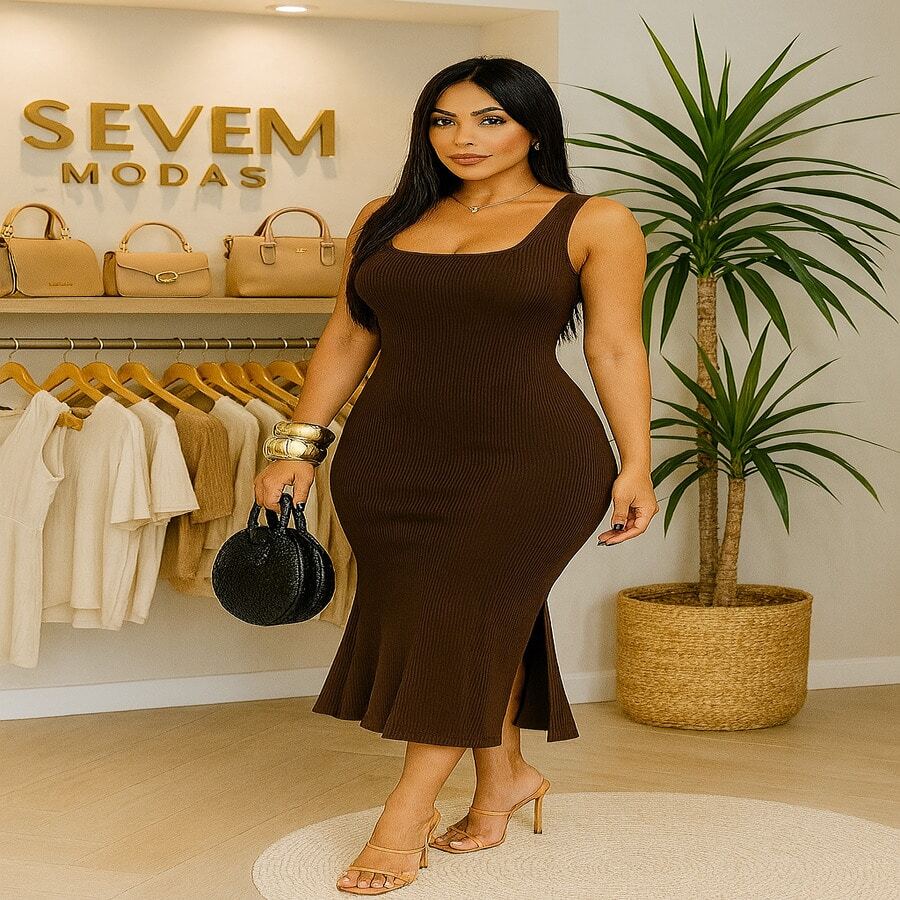 Florida Dress – Flourish With Charm And Elegance - Coffee Brown - View 1