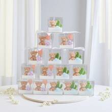 1 قطعة/3 قطع/5 قطع، شمعة على شكل دب صغير، شموع مغلفة بالأكريليك، شموع ديكور المنزل، زينة المنزل، شموع الزفاف، تذكارات حفلة الطفل، شموع معطرة على شكل دب وكاكتوس وبالونات، هدايا مثالية