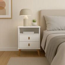 House Furniture Stores Roma Bedside Table Created Home Furniture - TRẮNG - Xem 2