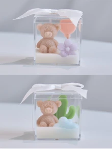 1 قطعة/3 قطع/5 قطع، شمعة على شكل دب صغير، شموع مغلفة بالأكريليك، شموع ديكور المنزل، زينة المنزل، شموع الزفاف، تذكارات حفلة الطفل، شموع معطرة على شكل دب وكاكتوس وبالونات، هدايا مثالية