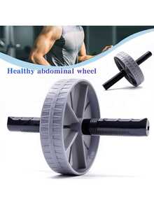A Single-Wheel Abdominal Roller With A Thickened Steel Pipe For High Load - Bearing Capacity, Sturdy , Suitable As A Home Fitness Training Device.