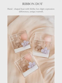 1 قطعة/3 قطع/5 قطع، شمعة على شكل دب صغير، شموع مغلفة بالأكريليك، شموع ديكور المنزل، زينة المنزل، شموع الزفاف، تذكارات حفلة الطفل، شموع معطرة على شكل دب وكاكتوس وبالونات، هدايا مثالية