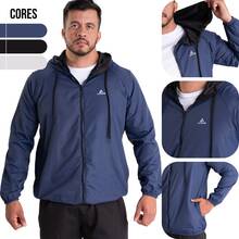 Men's Waterproof Windbreaker Jacket With A Lined Hood And Side Pockets. Lightweight Comfort For All Your Activities, From Workouts To Everyday Life. - 藍色 - 查看 1
