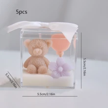 1 قطعة/3 قطع/5 قطع، شمعة على شكل دب صغير، شموع مغلفة بالأكريليك، شموع ديكور المنزل، زينة المنزل، شموع الزفاف، تذكارات حفلة الطفل، شموع معطرة على شكل دب وكاكتوس وبالونات، هدايا مثالية