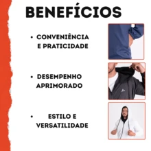 Men's Waterproof Windbreaker Jacket With A Lined Hood And Side Pockets. Lightweight Comfort For All Your Activities, From Workouts To Everyday Life. - 藍色 - 查看 3