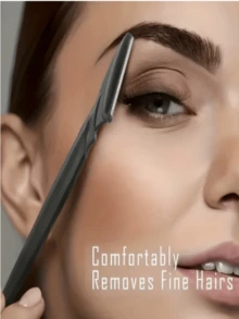 1 pieza Rasuradora de cejas, Hoja de afeitar afilada / Rasuradora de cejas / Recortadora de cejas, ¡Juego completo de herramientas de depilación! Hoja de acero inoxidable importada, Diseño de protección de , Fácil para principiantes, Fácil de crear cejas precisas, Múltiples combinaciones disponibles, Diseño ergonómico, Adecuado para el afeitado de cejas, orejas y vellos de la nariz (Color y estilo aleatorio)