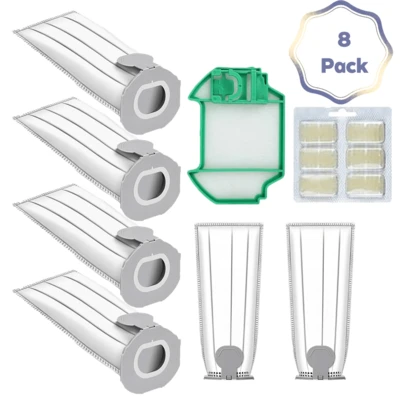8pcs Vacuum Cleaner Accessories Kit Compatible With Vorwerk Kobold VK7 FP7, Including Dust Bags, Filters, Fragrance Pads, Disposable Dust Bags, Air Fresheners, Suitable For Home & Living Room Use