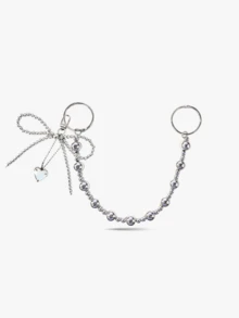 قطعتان من سحر الحقيبة بشكل فيونكة فضية، سلسلة حقيبة من اللؤلؤ الاصطناعي، قلادة محفظة، ديكور حقيبة اليد، سلسلة مفاتيح محفظة، اكسسوارات حقيبة، سحر حقيبة يد مصمم جميل، ديكور حقيبة DIY، مناسب لحقائب Bogg - الأسود - مشاهدة 15