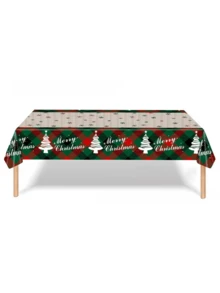 1 pieza Nuevo mantel temático de fiesta de Navidad, mantel desechable con Papá Noel rojo y renos para decoración navideña infantil, adecuado para fiestas de Navidad, Nochevieja, celebraciones de invierno, cumpleaños, decoración diaria de mesa, artículo esencial para fiestas