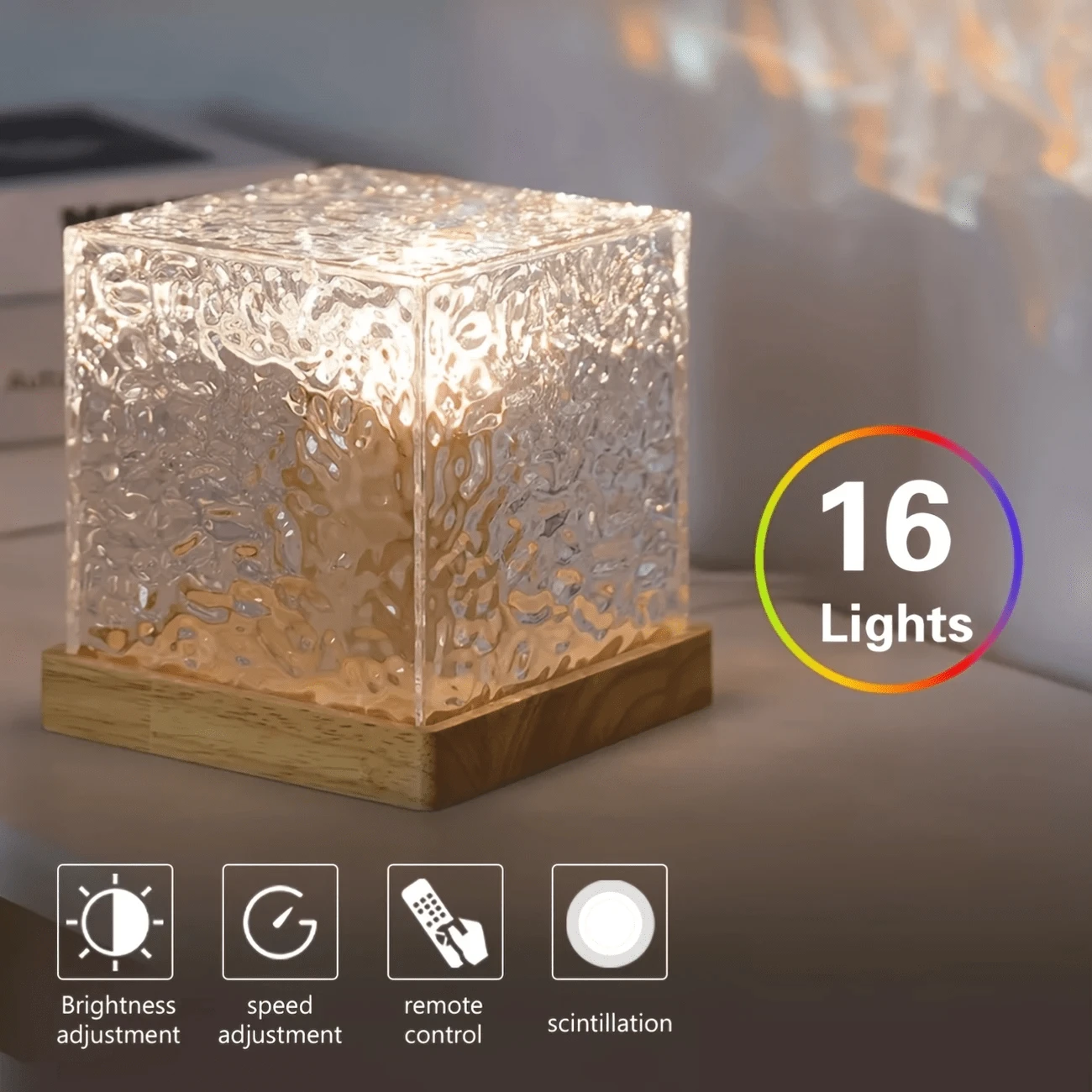 3D Water Ripple Aurora Ceiling Projector Light, 16 Color Gradient LED Night Light, USB Power Supply With Remote Control, Suitable For Student Dormitory, Bedroom, Office, Bar And Restaurant Atmosphere, Home Party Decoration, Christmas Gifts, Halloween, Thanksgiving - 彩色 - 查看 1