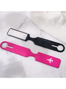 1 件创意飞机图案行李标签、旅行配件、行李标签 PU 皮革标签手提箱标签、ID 地址标签、飞机登机标签、旅行携带识别标签旅行必需品海滩暑假旅行整理器返校包学校用品学校配件学校用品 - 彩色 - 查看 6