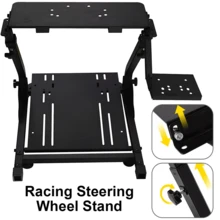 Lislark 1pc Foldable Racing Steering Wheel Stand, Height Adjustable Gaming Wheel Stand With Gear Shift Holder, Simulator Cockpit Compatible With G920 G27 G25 G29 - Black - View 6
