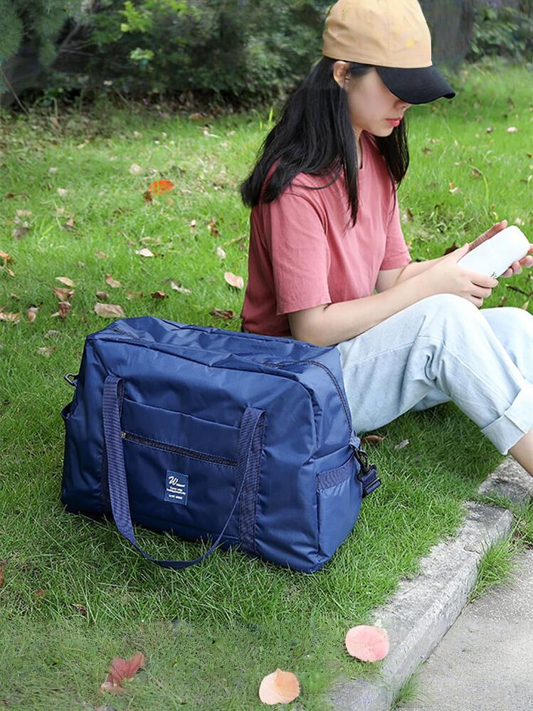 L Size Cabin Bag 42x32x17 Ryanair Foldable Travel Duffle Bag Carry-On Hand Luggage Small Under-Seat Lightweight Holdall Suitcase Handbag Travel Essentials For Holiday Vacation Luggage Suitcase Travel Bag For Women - Blue - View 1