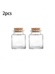 1/2/4/6/8/10 Stücke Mini Quadratische Glasflasche mit Kork - 50ml DIY Kunst Handwerk Aufbewahrungsbehälter, transparente Glasflasche als Gewürzflasche mit Kork, kleine Glasflasche mit Kork für Hochzeitsdekoration, kleine Glas-Kork-Gläser als Partygeschenke, Hochzeitspartygeschenke, Wunschflaschen, dekorative DIY Kunstflaschen, Handwerksflaschen und Küchen-Gewürzflaschen.