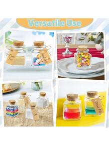 1/2/4/6/8/10 Stücke Mini Quadratische Glasflasche mit Kork - 50ml DIY Kunst Handwerk Aufbewahrungsbehälter, transparente Glasflasche als Gewürzflasche mit Kork, kleine Glasflasche mit Kork für Hochzeitsdekoration, kleine Glas-Kork-Gläser als Partygeschenke, Hochzeitspartygeschenke, Wunschflaschen, dekorative DIY Kunstflaschen, Handwerksflaschen und Küchen-Gewürzflaschen.