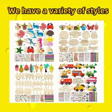 288-Piece Wooden Crafts Set, Insect And Animal Theme One Includes 36 Wood Boards, 202 Gems, 12 Watercolor Pens And 2 Stickers, DI Crafts Set For Kids, Wooden Crafts Supplies Set For All Seasons
