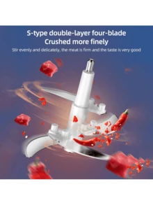 2L Electric Meat Grinder, Multi-Functional Food Processor, Complementary Food Machine, Household Small Stainless Steel Meat Grinder , Home Appliances Kitchen House Essentials Food Procesor Juicer Machine Quick Delivery - 查看 6