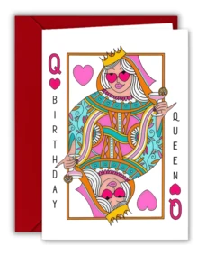 1pc Funny Birthday Cards, Queen Of Hearts Birthday Cards, Stylish Birthday Cards With Envelopes For Mom, Girlfriend, Sister, Daughter, Unusual Things, Cute Aesthetic Items - Multicolor - View 8