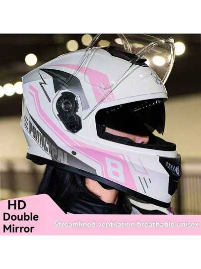 Motorcykelhjälm, Unisex, Anti-imma, Helårsmodell, Helmask, Bästa julklappen/Alla hjärtans dag-presenten