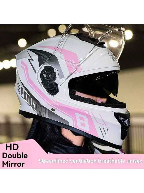 Unisex Motorcycle Helmet, Anti-Fog, Four Season Usage, Full-Face, Suitable For Motorbike & Electric Bike