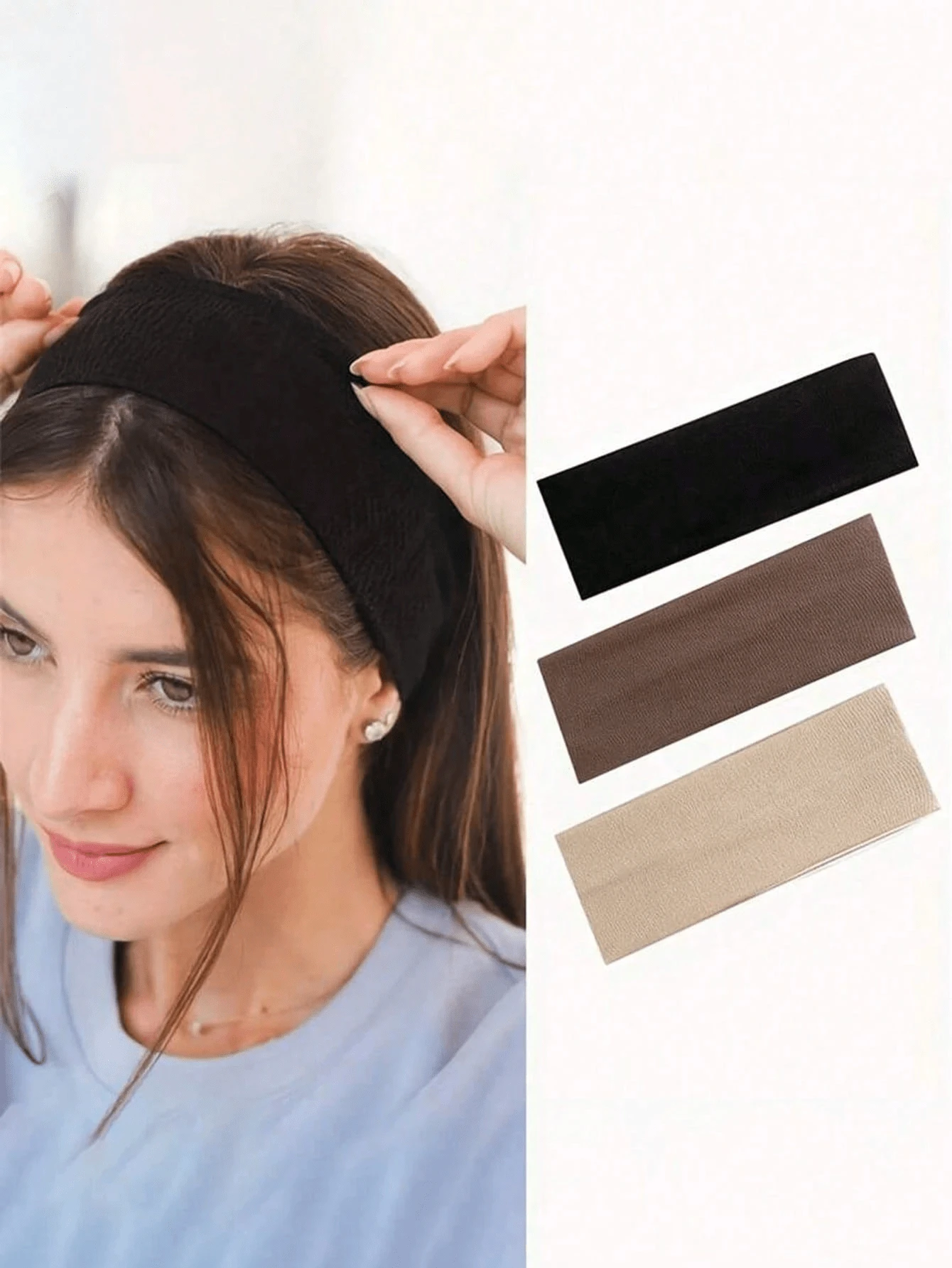 Soft Stretchy Headbands - Boho Yoga Hairbands For Skincare Makeup,Non-Slip Wide Elastic Headwear For Women, Gym, Washing Face,Solid Color Knitted Hair Accessories Essentials