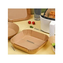 Air Fryer Disposable Paper Liner Square 6.3inch7.9inch 100PCS Natural Baking Parchment Paper Air Fryer Liners, OilProof High Temperature, For Air Fryers, Ovens, Pan And Microwaves - HD06 - 查看 3