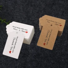 1/10/20/40/60/80pcs Customized Asymmetrical Tags, Handmade With Love, Customizable Party/Wedding Logo, Thank You Cards, Price Tags, Wedding Favor Custom Labels, Natural Jute Gift Packaging Labels, Baby Shower/Welcome Baby Custom Labels - Multicolor (square) - View 3