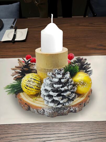 1pc Christmas Candle Holder,Christmas Party Table Decorations Christmas Decorations Indoor,Christmas Decorations Home,Autumn Decor