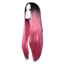 Straight Wig Without Bangs 70cm 250 Grams - 漸層粉紅色 - 查看 2