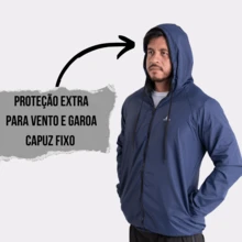 Men's Waterproof Windbreaker Jacket With A Lined Hood And Side Pockets. Lightweight Comfort For All Your Activities, From Workouts To Everyday Life. - 藍色 - 查看 9