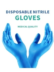 Guantes desechables de nitrilo resistentes FANOVA, paquete de 100 piezas (azul) | Marca WALLETZ, para cocina, baño, hogar, proveedores de artículos del hogar - Azul - Ver 6