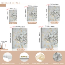3pcs/Set Vintage Canvas Wall Art, Elegant Lady Wearing Floral Crown, White Flowers Accented With Gold Foil, Vertical, Rustic Style, Available With Or Without Frame, Suitable For Room Decor, Home Decor, Dorm, College Apartment, Also An Ideal Gift For Hotel, Home, Living Room, Bedroom, Bathroom And Office Wall Decoration - Multicolor - View 9