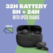 Fones de ouvido intra-auriculares sem fio JBL Wave Beam com proteção IP54 e IPX2 à prova d'água, chamadas viva-voz e bateria com duração de 32 horas. - Azul - Ver 10