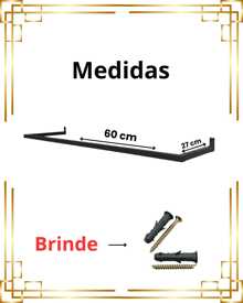 Arara de Parede 60cm Cabideiro Organizador de Roupas Loja Closet Quarto Cabide