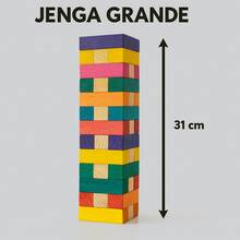 Kit de 3 Jengas de Madera – Mediano, Grande y Jumbo | Juego Educativo y Familiar - Multicolor - Ver 3